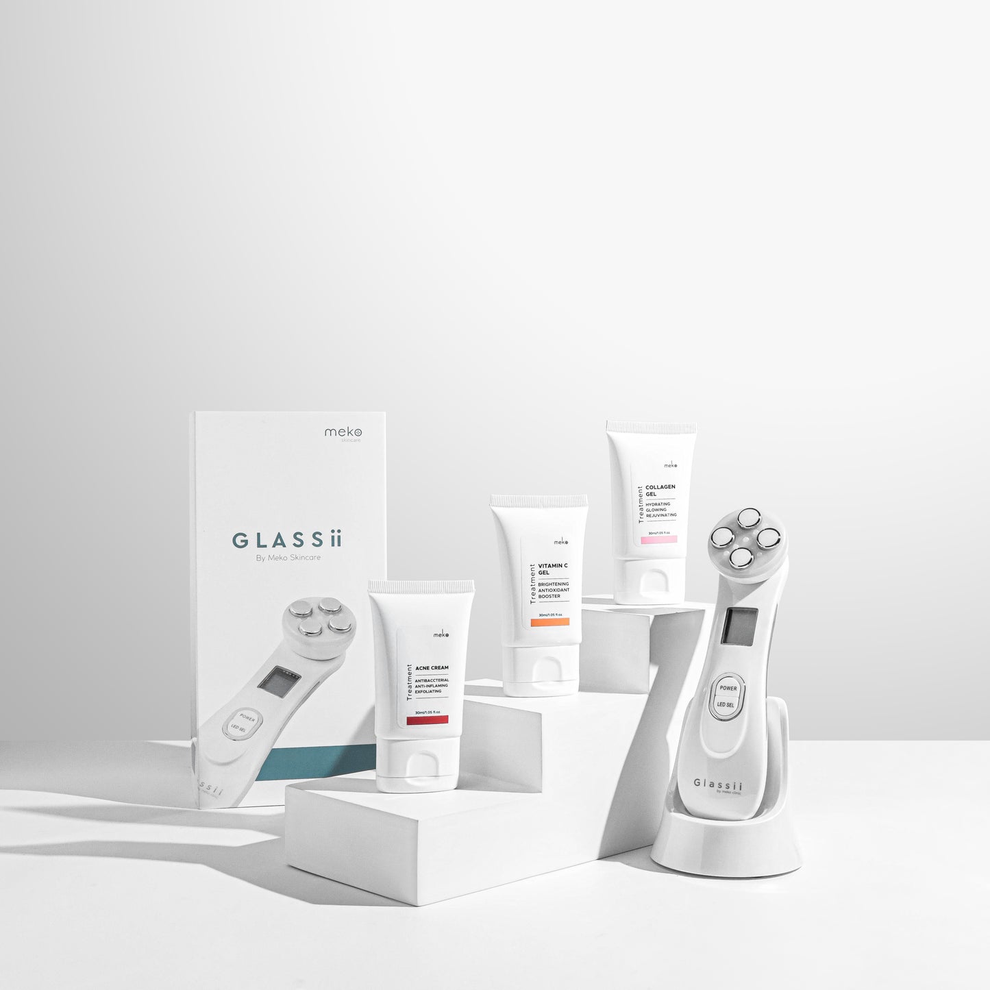 "Glassii by meko clinic"เครื่องนวดหน้า (Light Therapy) แพคเกจดูแลผิวหน้าพร้อมทรีทเมนต์ผิวหน้า 8 สูตร